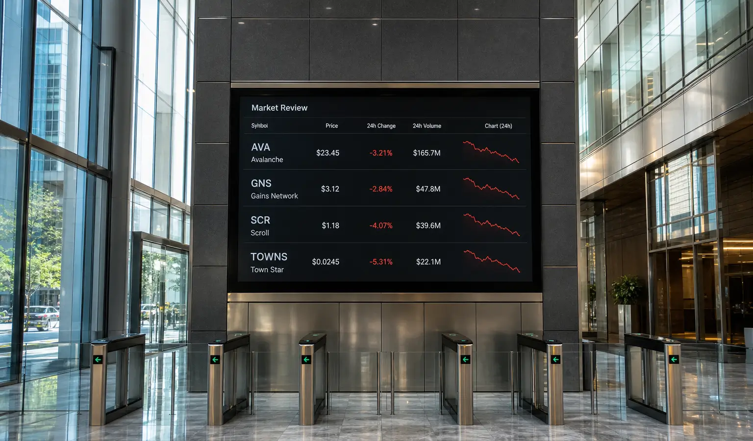 Binance zet AVA, GNS, SCR en TOWNS op monitoringlijst