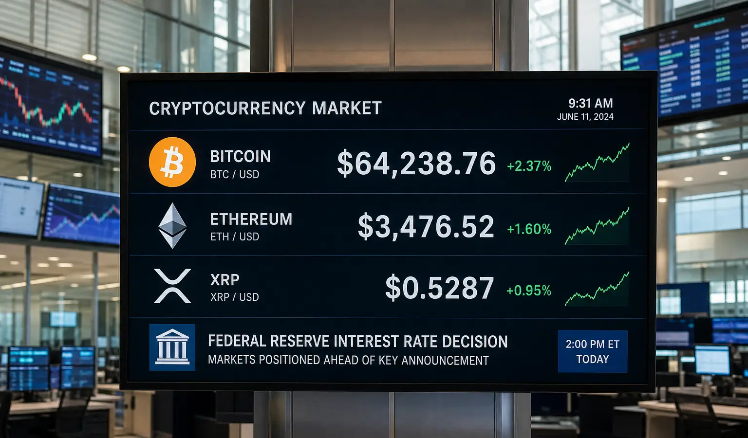 Bitcoin Tops $64,000 Ahead of Fed Decision