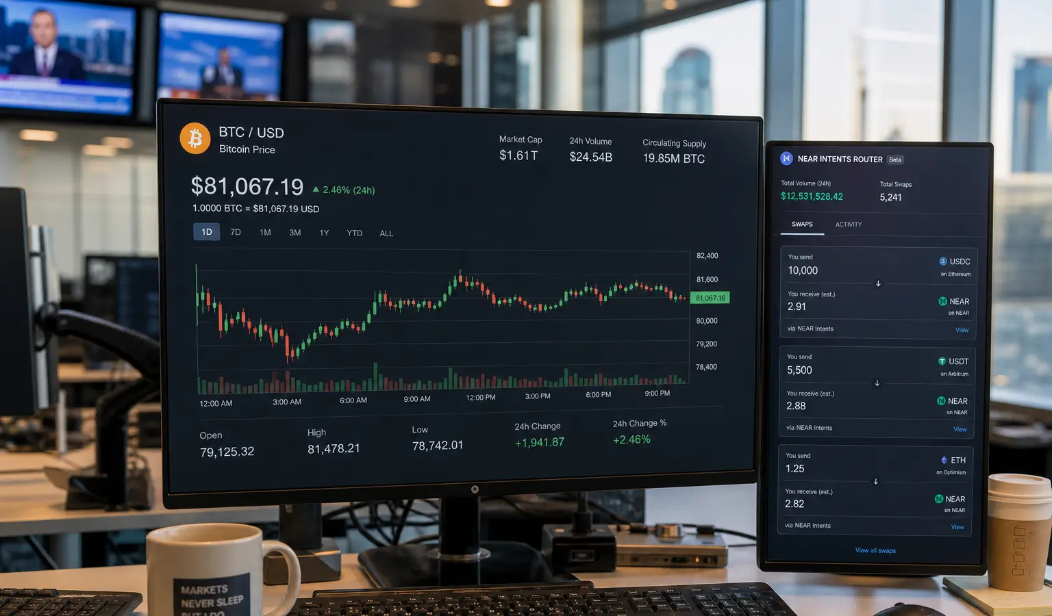 Bitcoin Above $81,000, NEAR Jumps 23% on ZEC Traffic