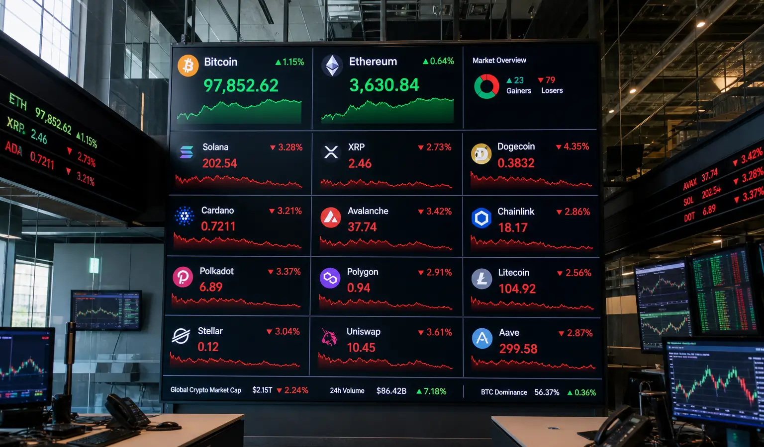 Bitcoin en Ether houden stand terwijl altcoins wegzakken