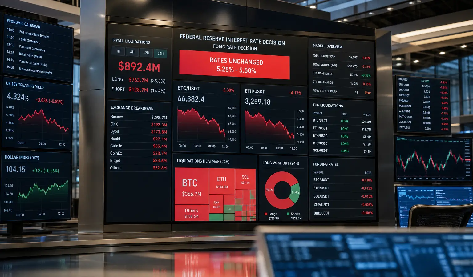 Bitcoin y Ether desencadenan liquidaciones por 286 millones de dólares