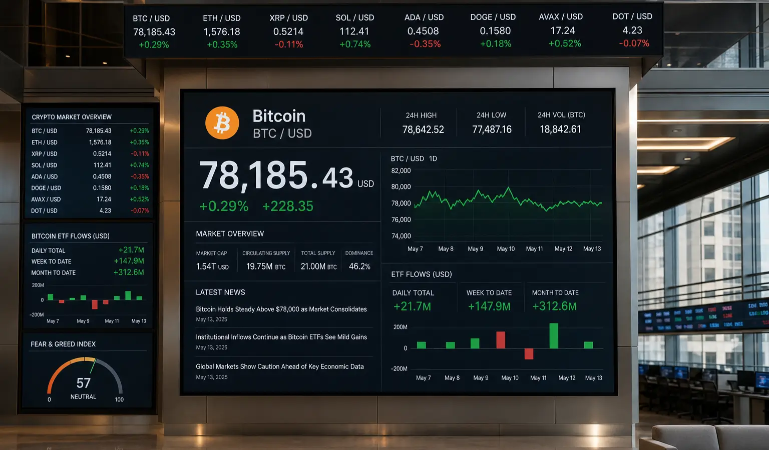 Bitcoin rond $78.000 terwijl Arbitrum profiteert van Robinhood Chain