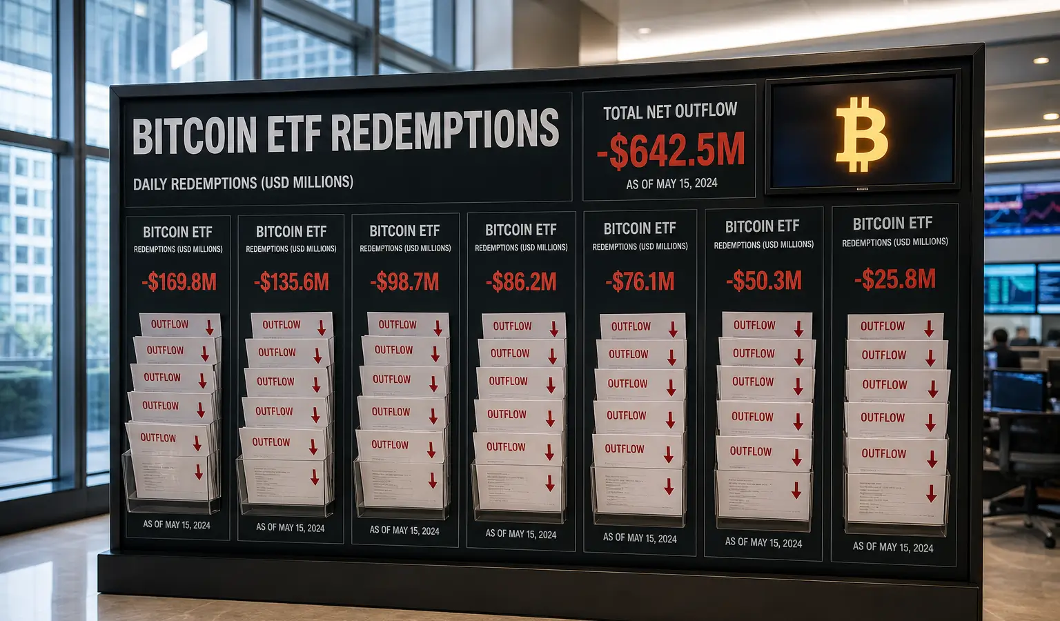 Bitcoin Extends Its Slide After Record ETF Outflows