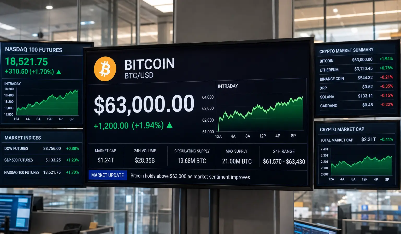 Bitcoin Climbs to $63,000 as Iran Tensions Ease