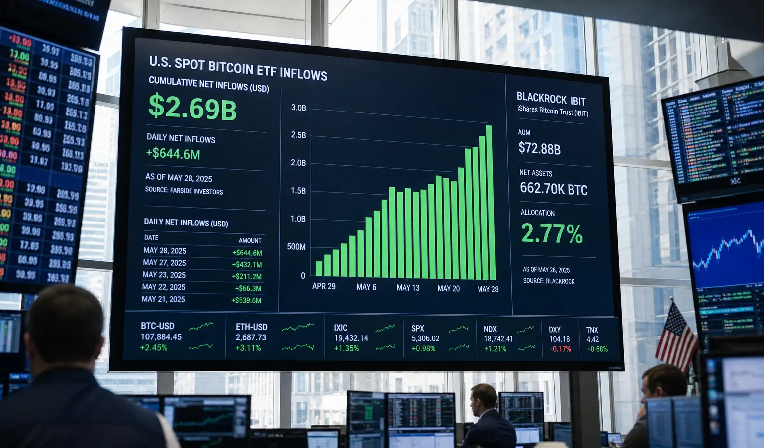 Bitcoin ETF's trekken $731 miljoen op sterkste dag sinds januari