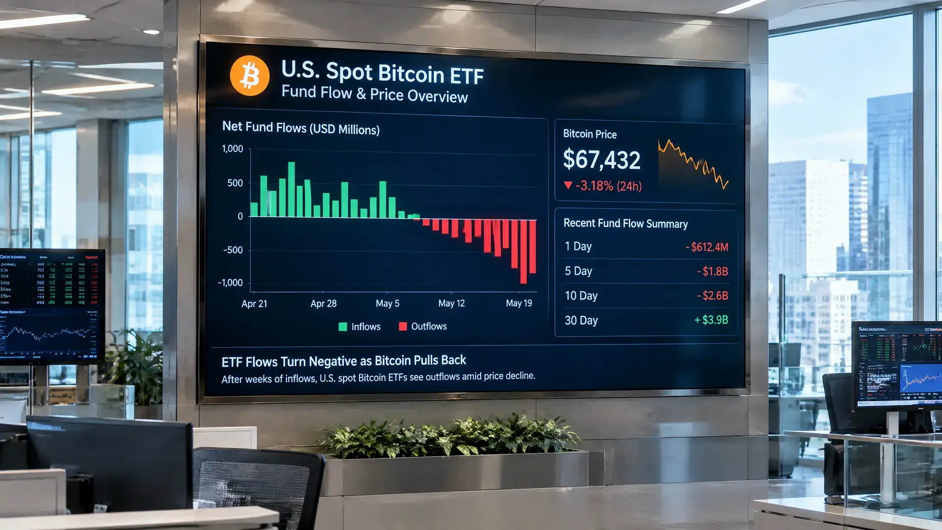 Bitcoin-ETFs verzeichnen 635 Millionen Dollar Abfluss nach starker Rally
