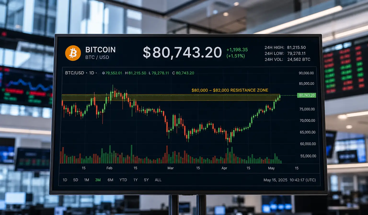 Bitcoin Hits Resistance Around $80,000 to $82,000