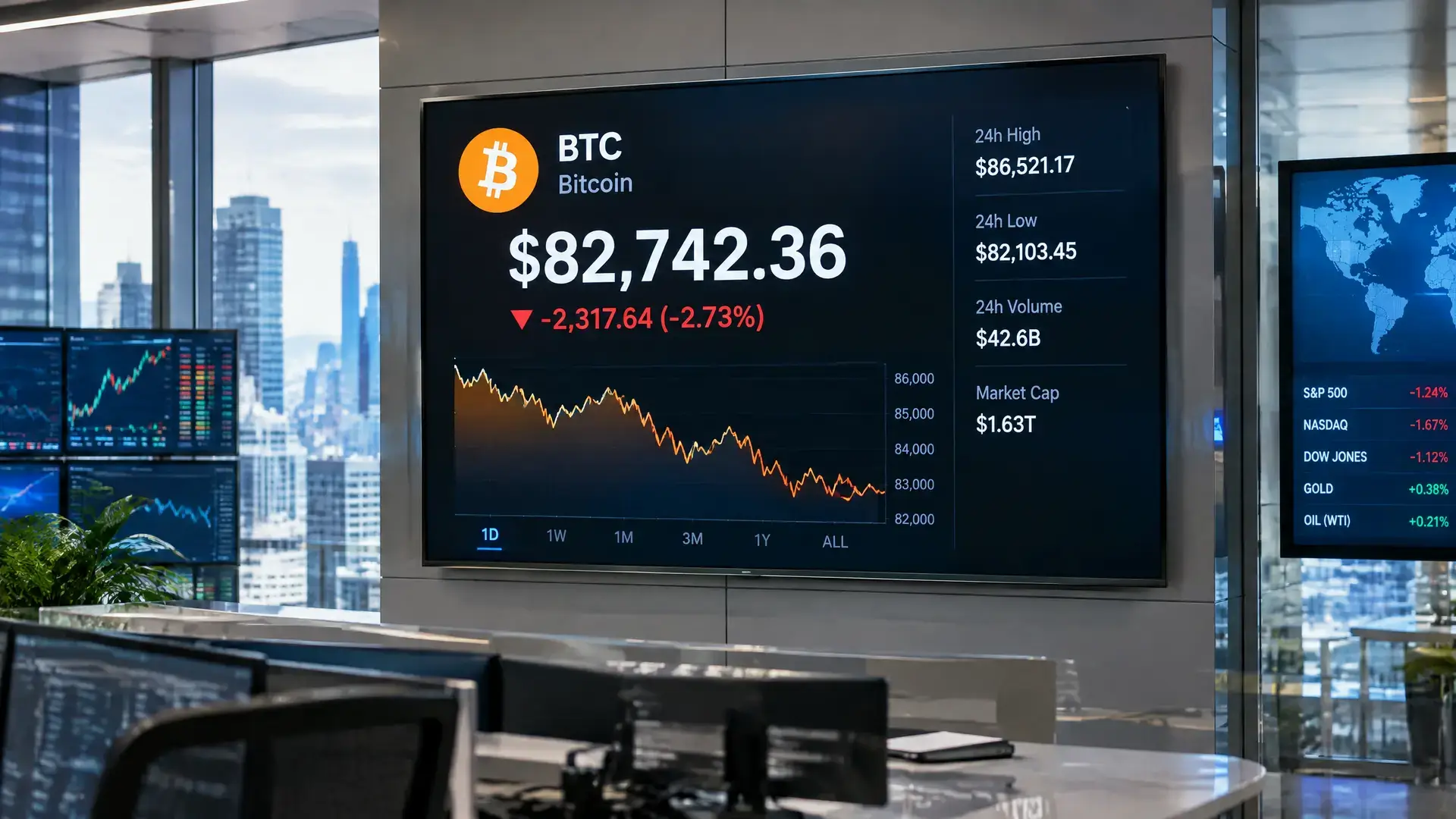 Bitcoin zakt onder $83.000 terwijl Cowen silver-scenario vreest