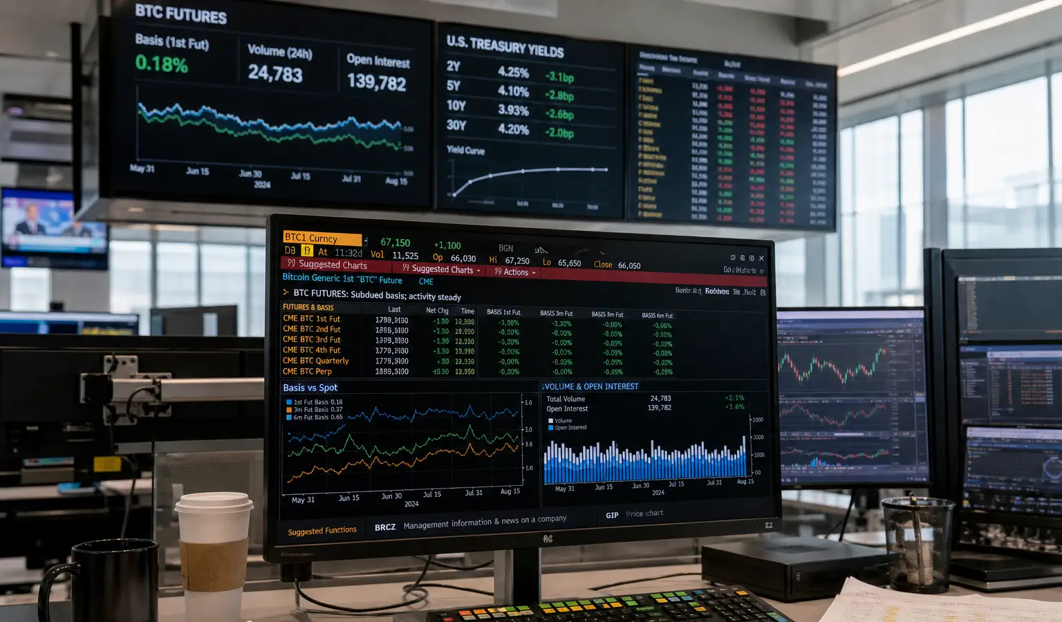 Carry dos futuros de Bitcoin cai abaixo dos títulos do Tesouro dos EUA