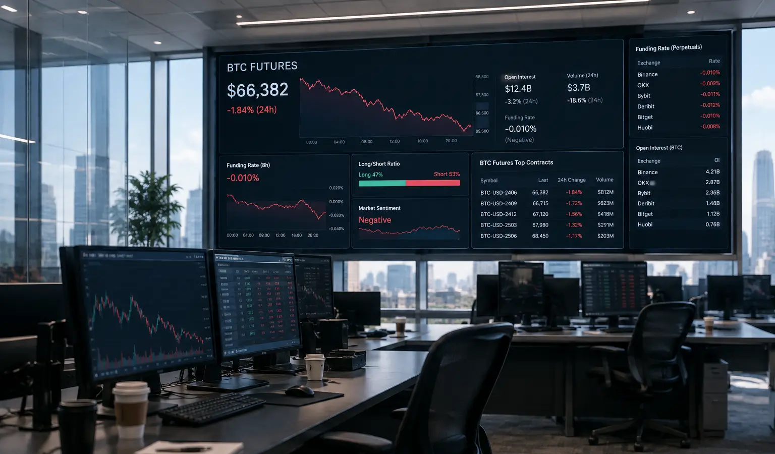 Bitcoin futures verliezen vaart terwijl shorts domineren