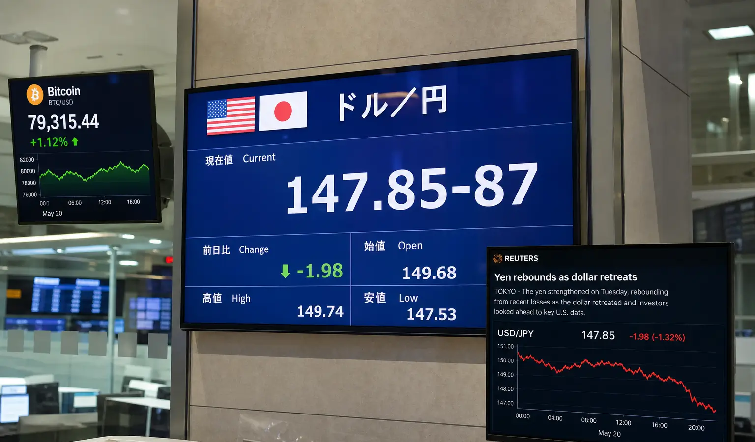Bitcoin houdt stand na yen-schok en Japanse interventie