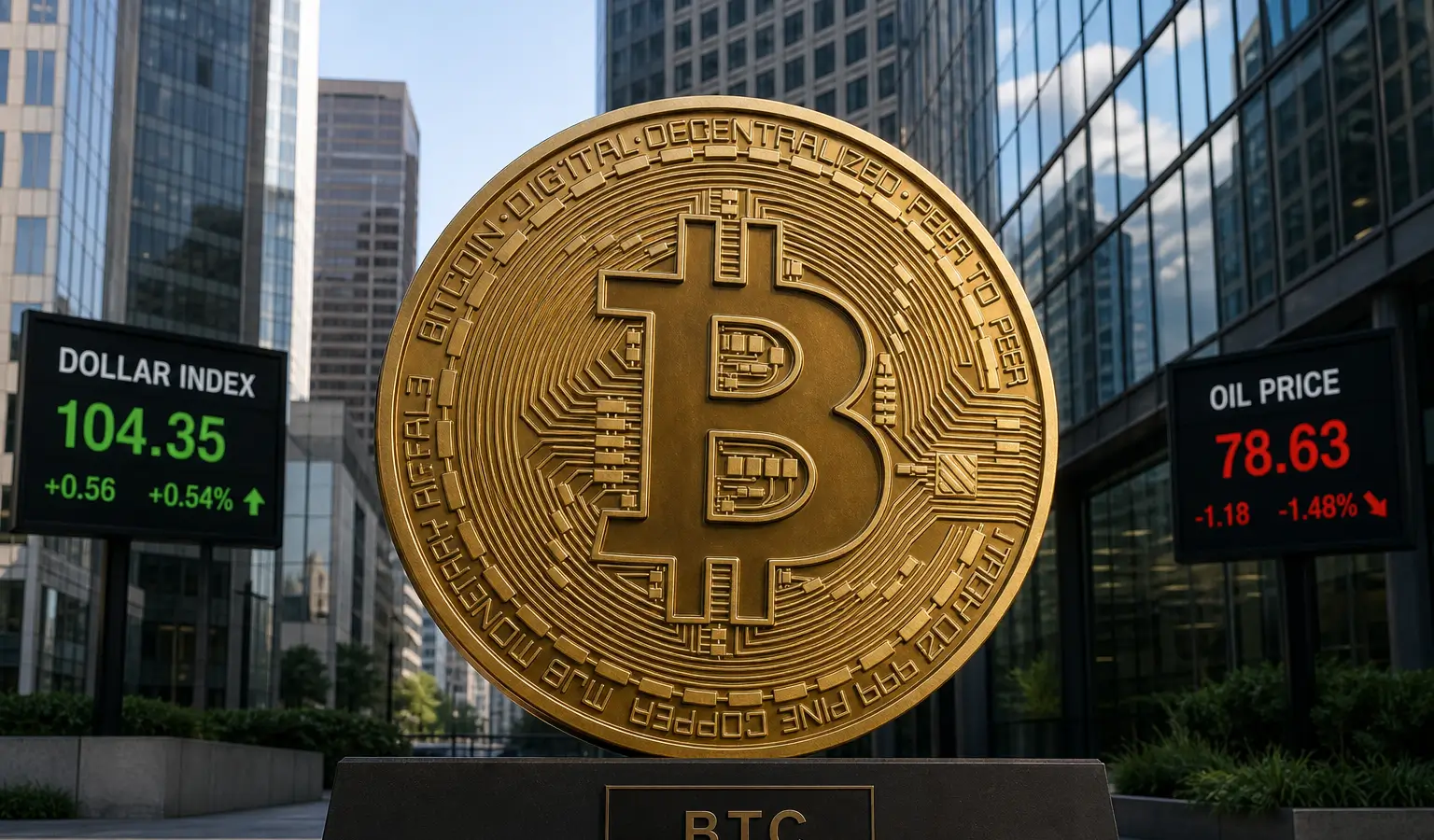 Bitcoin houdt stand terwijl olie en dollar druk zetten