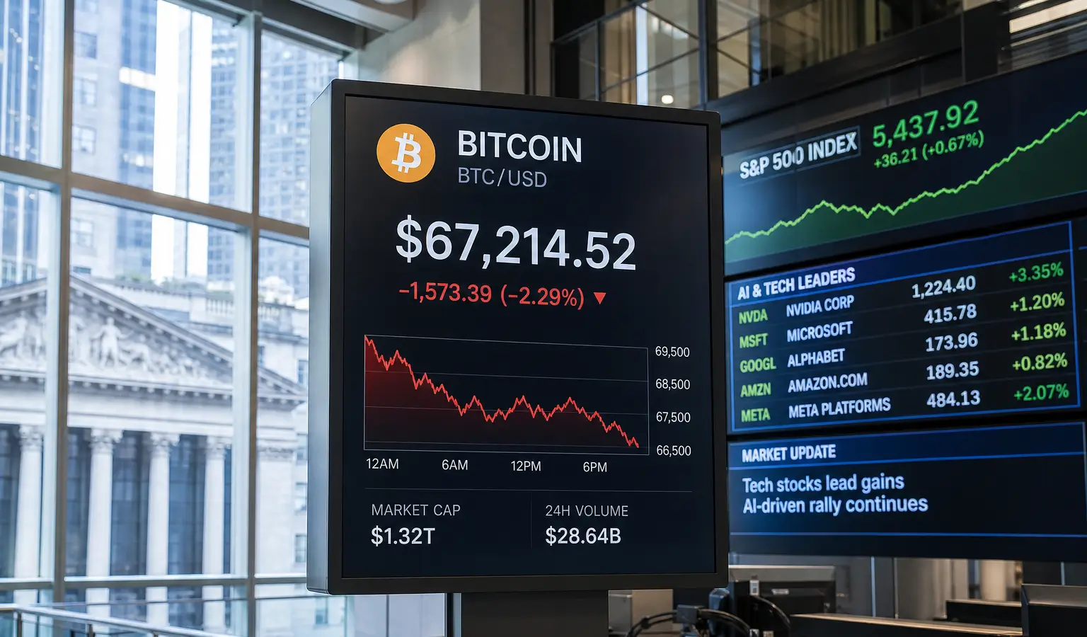 Bitcoin blijft achter bij aandelen, maar analisten zien herstel