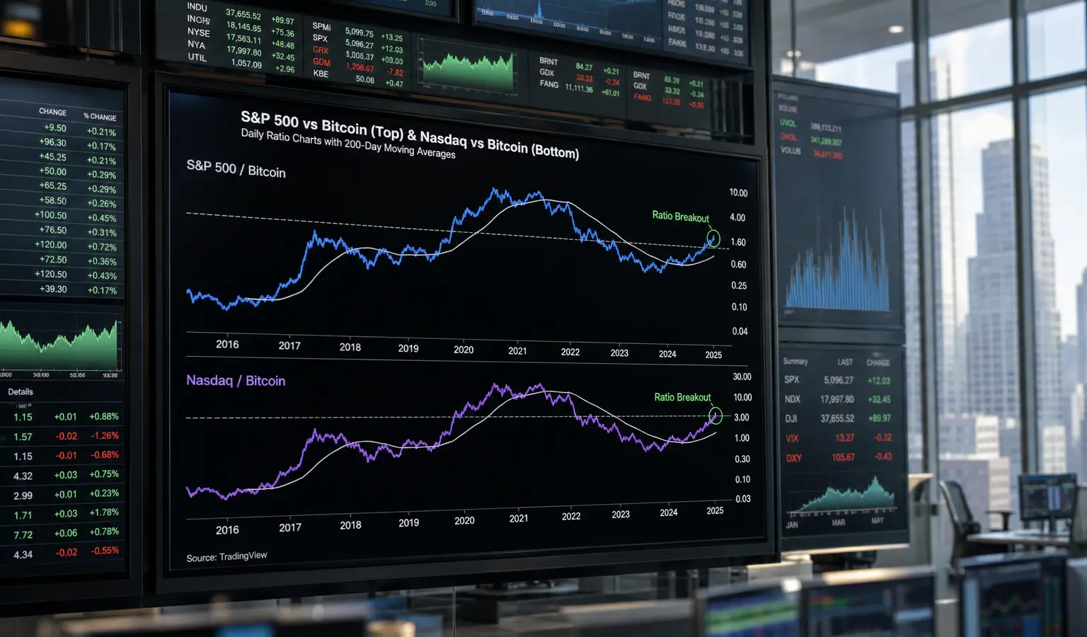 Bitcoin perd du terrain face au S&P 500 et au Nasdaq