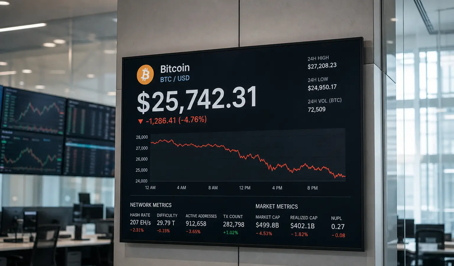 Bitcoin si avvicina alla zona dei minimi mentre i dati on-chain si raffreddano