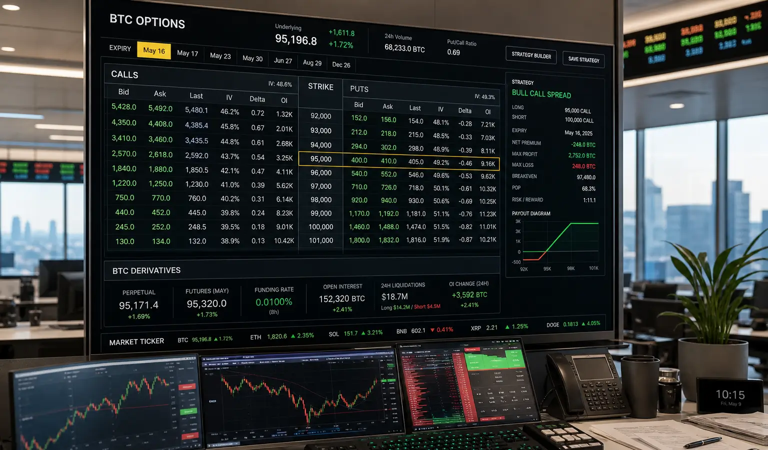 Transação de opções de Bitcoin de 3,17 milhões de dólares aponta para 95.000 dólares