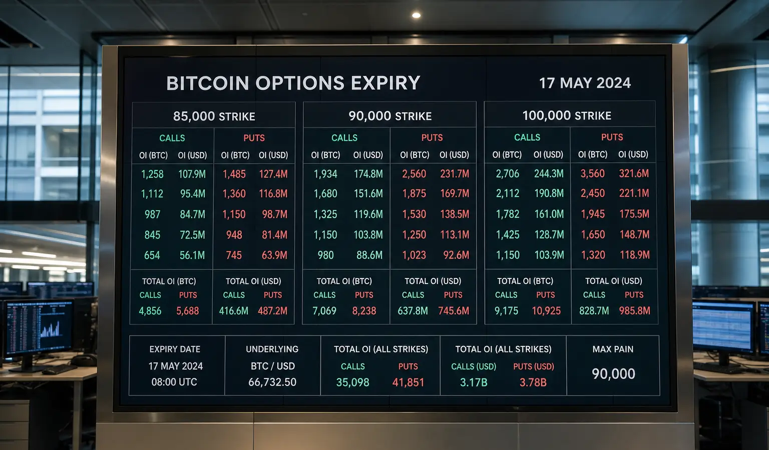 Bitcoin-opties mikken op $100.000 voor vrijdag