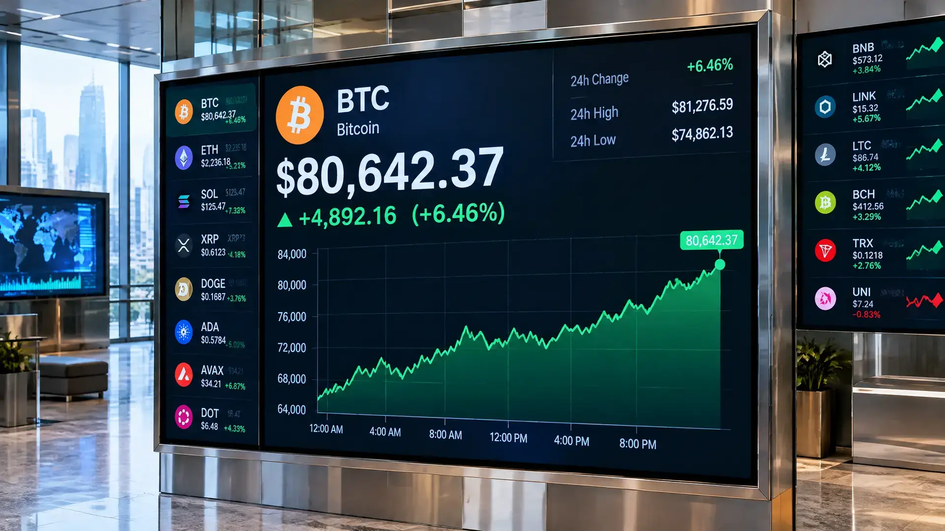 Bitcoin erholt sich über 82.000 Dollar nach kurzem Dip unter 80.000