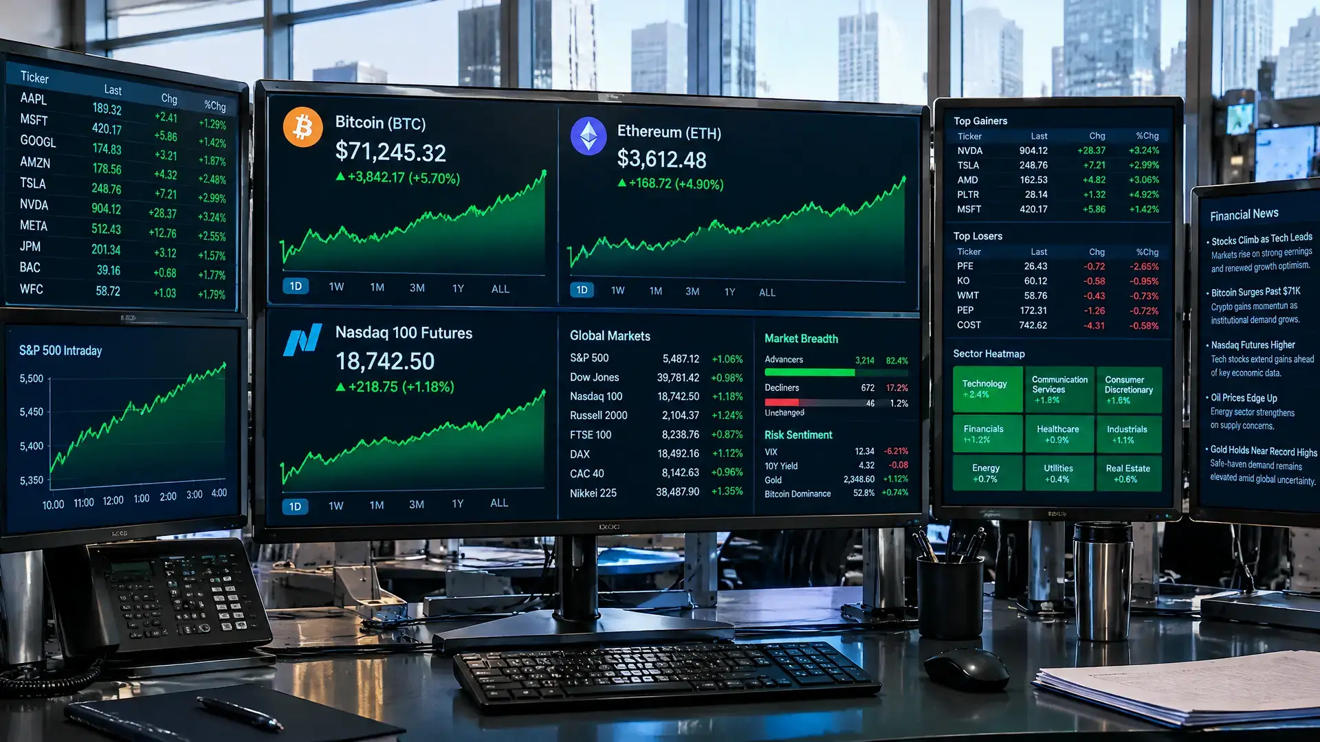 Bitcoin herstelt terwijl China-groei en Nasdaq futures aantrekken