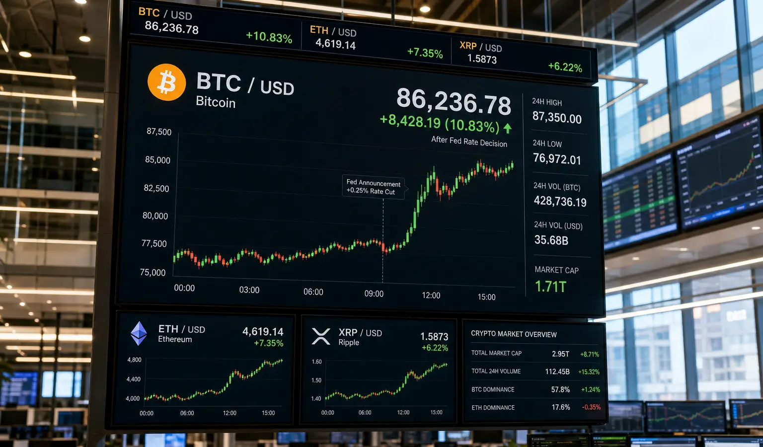 Bitcoin sale dopo l’aumento dei tassi della Fed e la battuta d’arresto della CLARITY Act