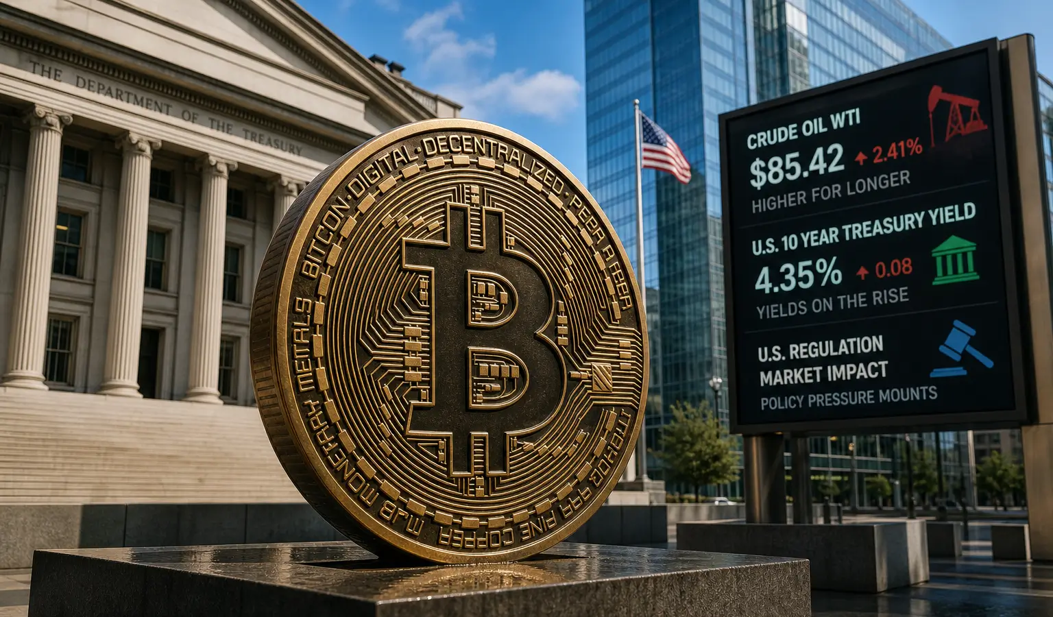 Bitcoin Slides Further on Oil, Yields, and the Clarity Act