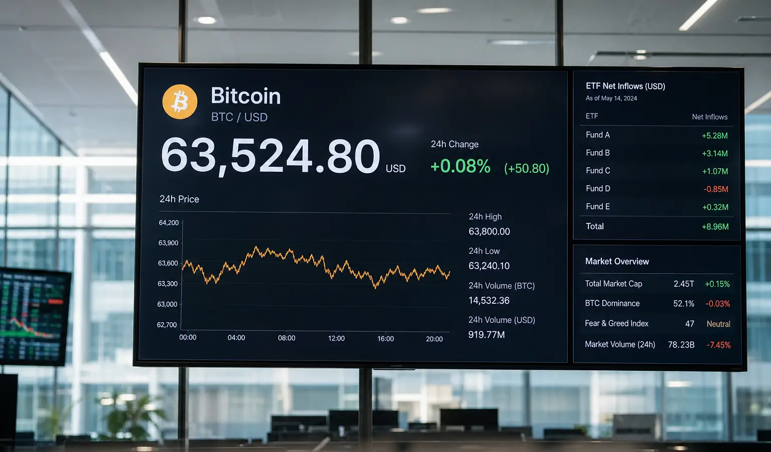 Bitcoin Stuck Around $63,500 on ETF Flows