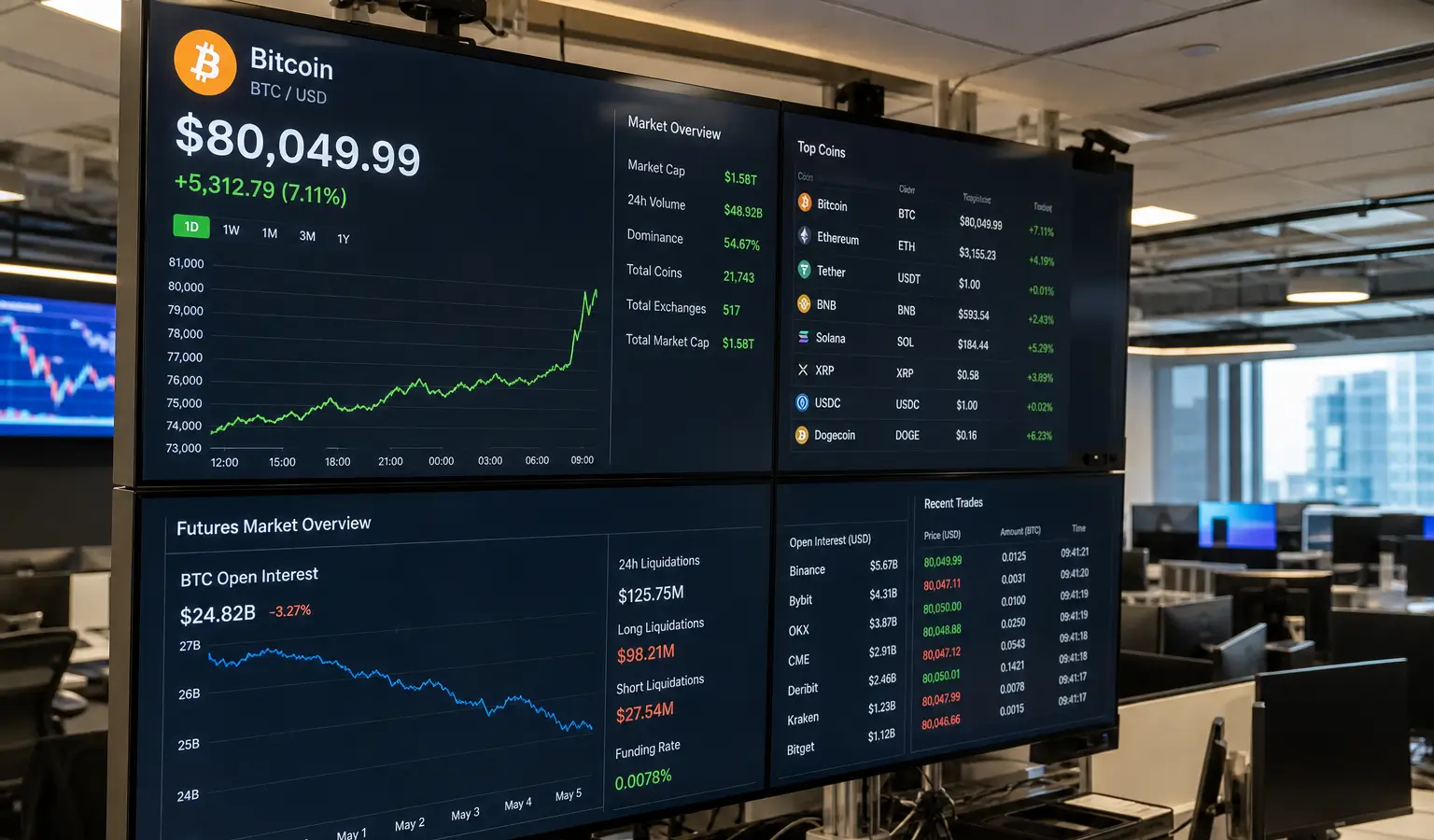 Bitcoin stijgt boven $80.000 door short covering