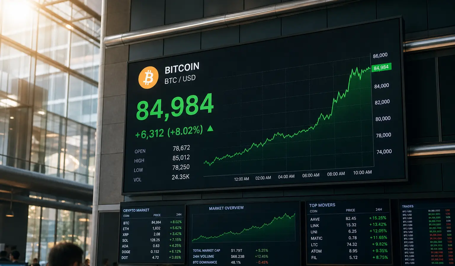 Bitcoin Jumps to $84,984 After Short Squeeze and Liquidations