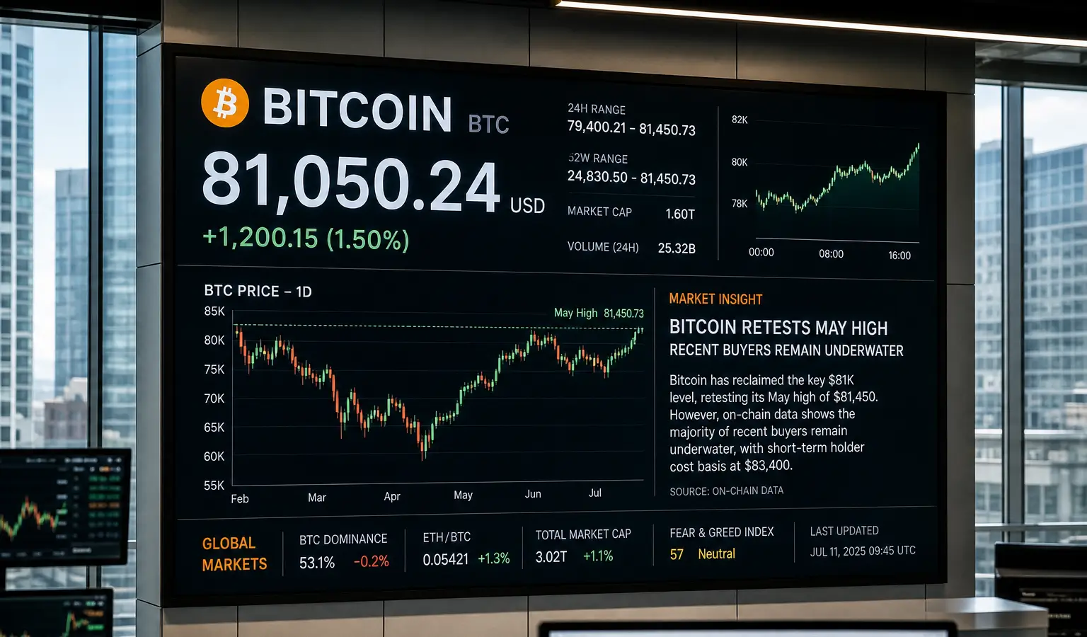 Bitcoin test meihoogte terwijl recente kopers verder onder water staan