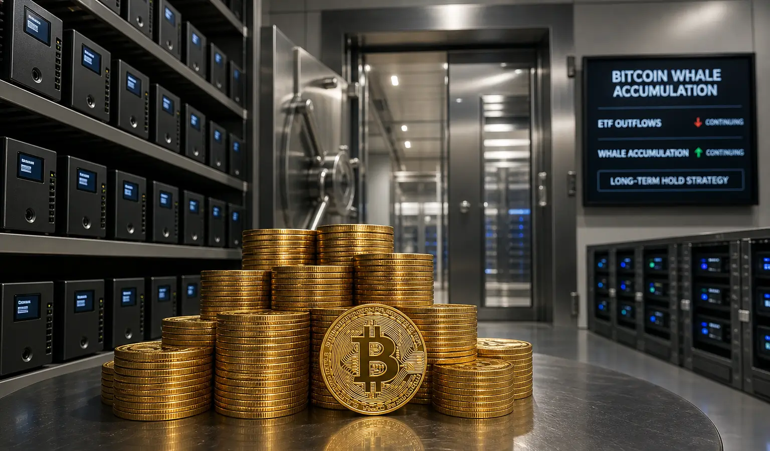 Whales de Bitcoin compram 16,7 mil milhões de dólares em BTC enquanto os ETF registam saídas