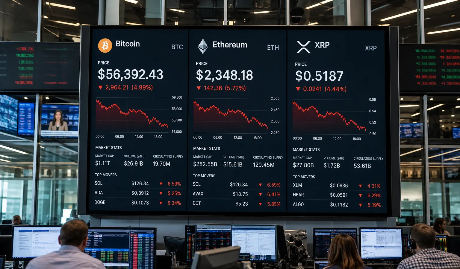 Bitcoin, XRP, and Ether Slide Ahead of U.S. Inflation Data