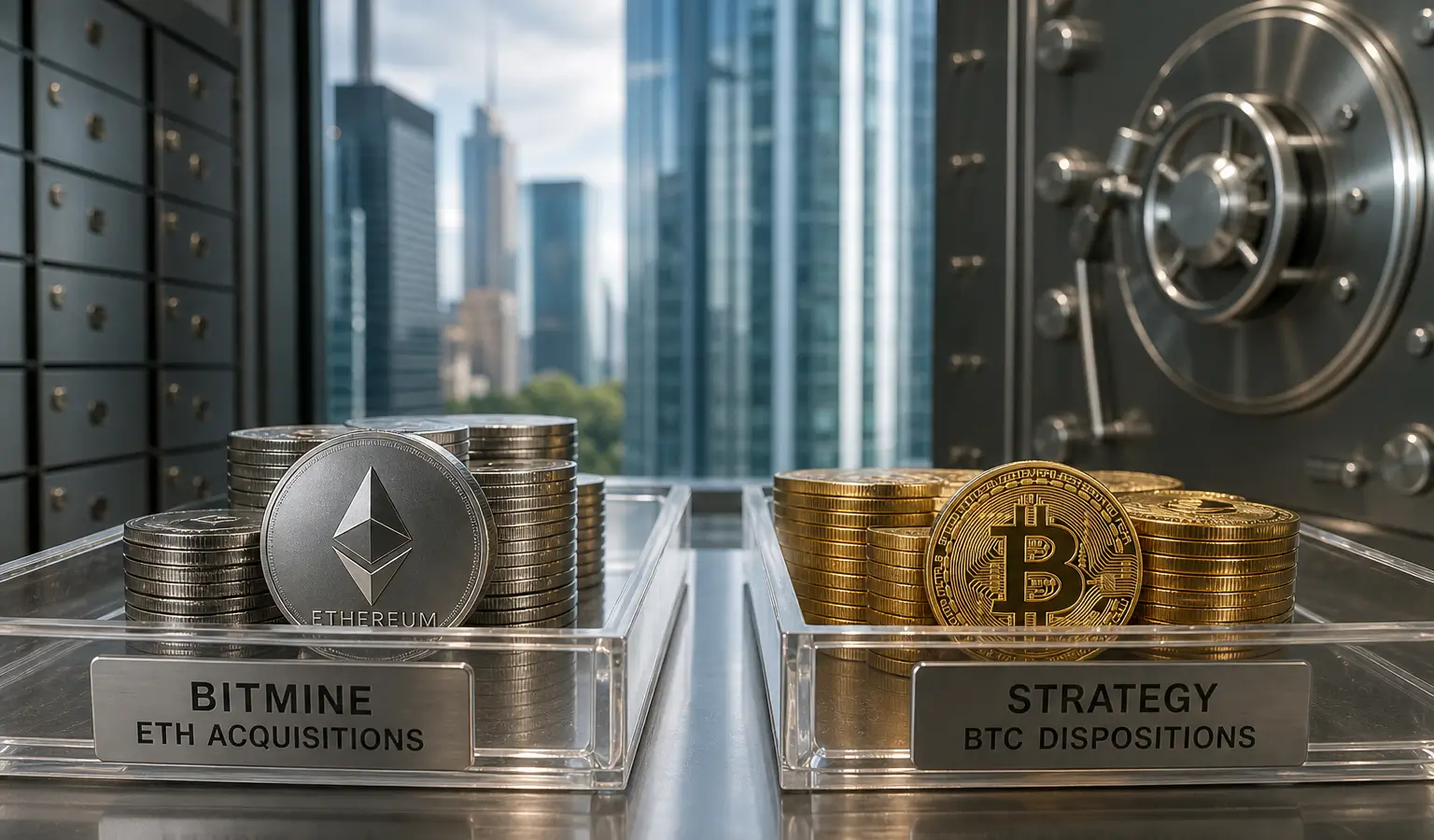Bitmine compra 42.197 ETH mentre Strategy vende bitcoin