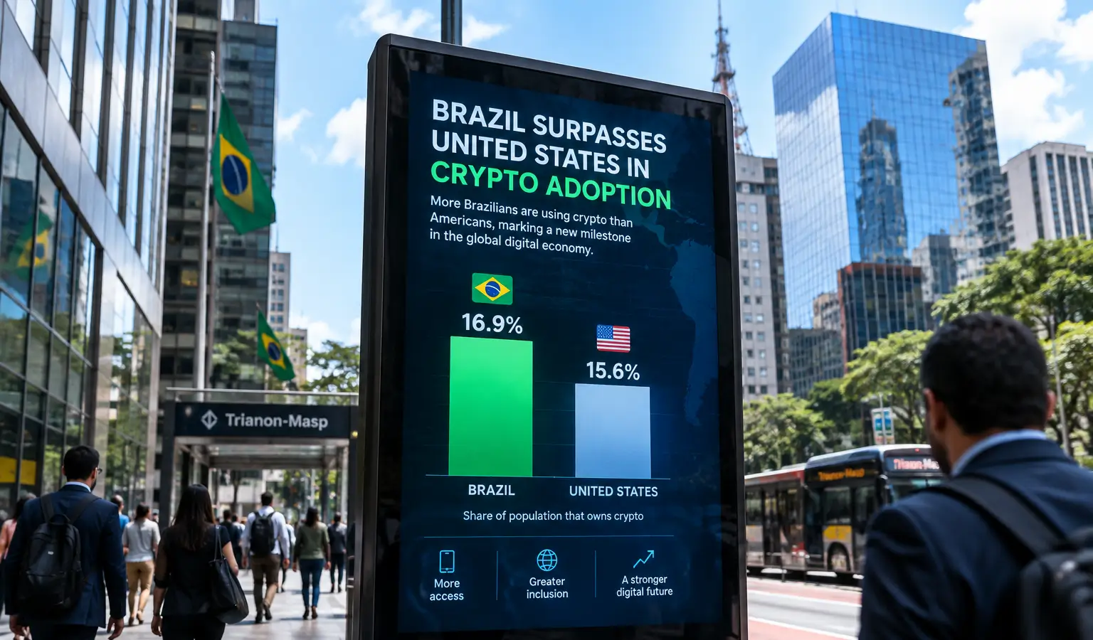 Brazilië passeert VS in crypto-adoptie tijdens bear market