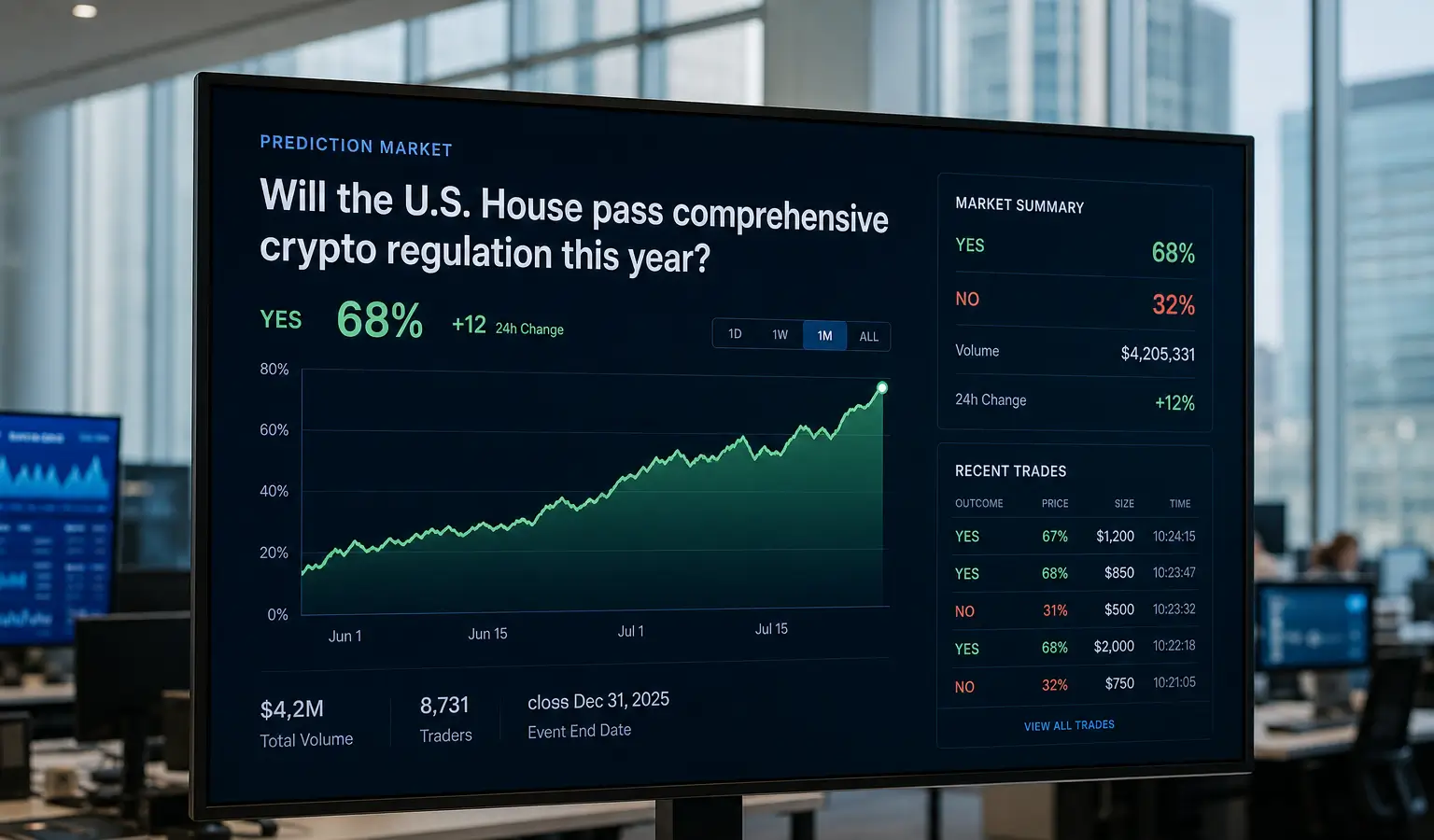 Clarity Act krijgt meer steun op prediction markets