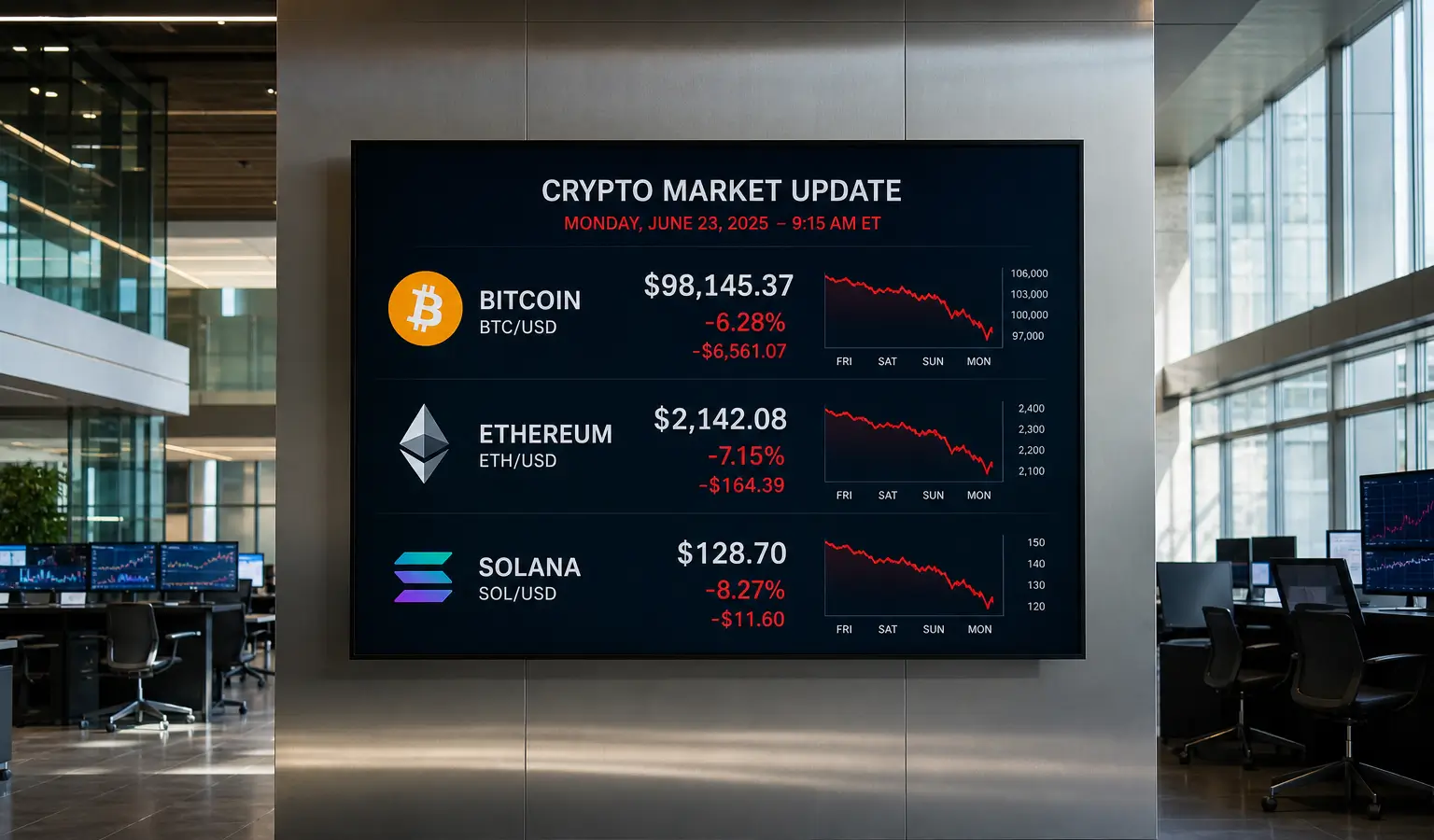 Krypto fällt um 4 % nach Eskalation rund um Riad und Iran