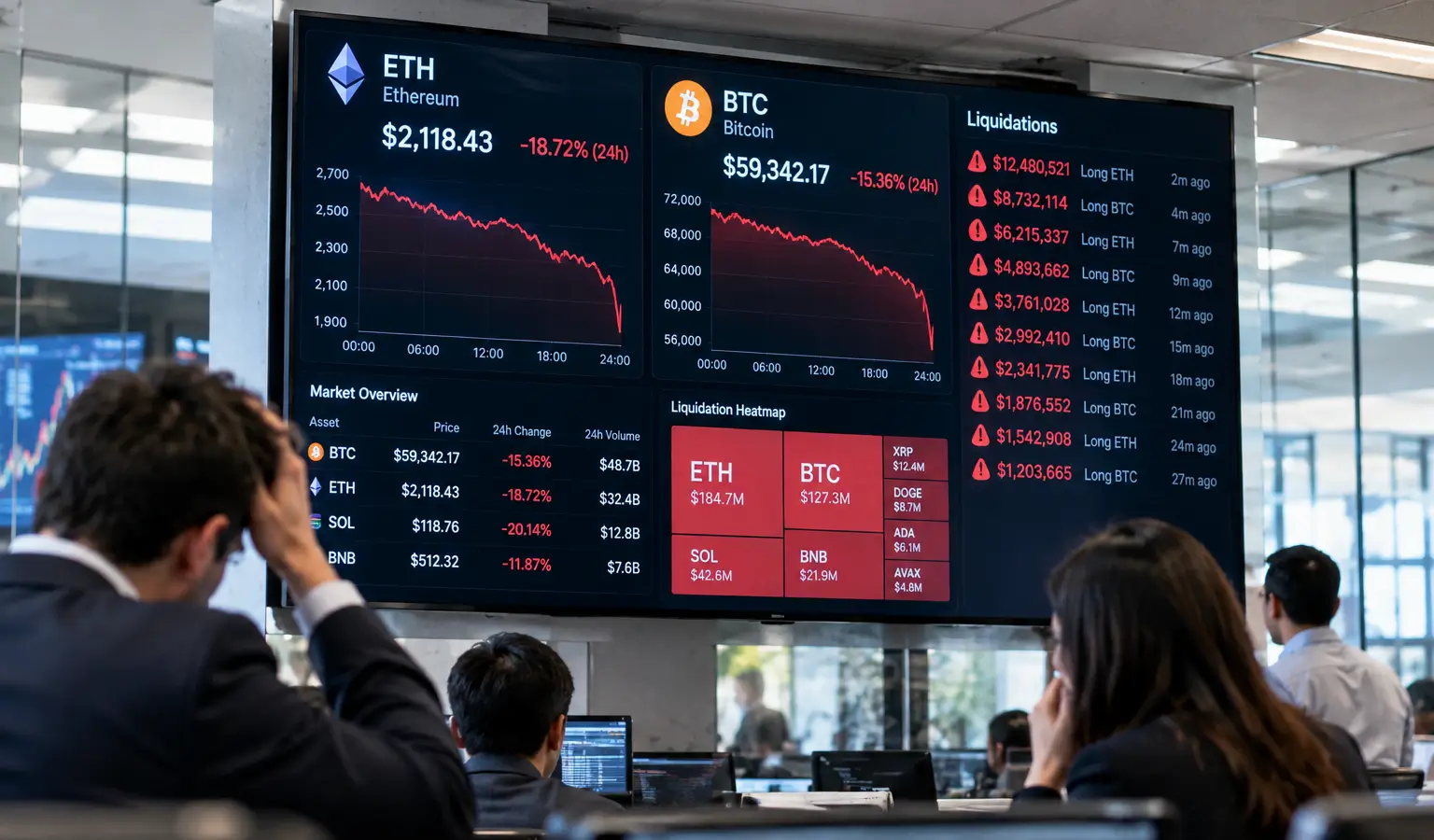 Crypto-liquidaties naderen $1 miljard door ETH-verkoopgolf