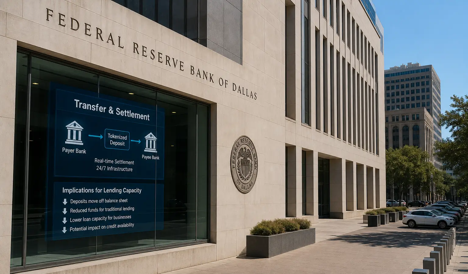 La Fed di Dallas avverte: i depositi tokenizzati possono ridurre lo spazio per le banche