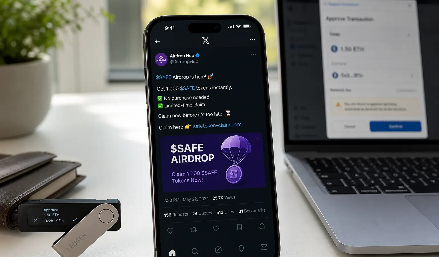 Falso airdrop su HyperSwap costa a un utente $12.300 in 84 secondi