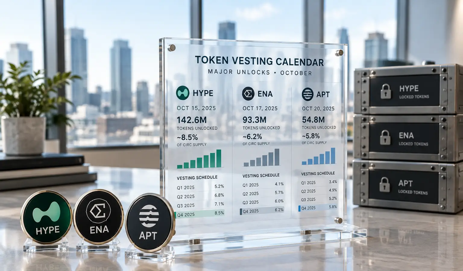 Hyperliquid, Ethena e Aptos ricevono grandi token unlock