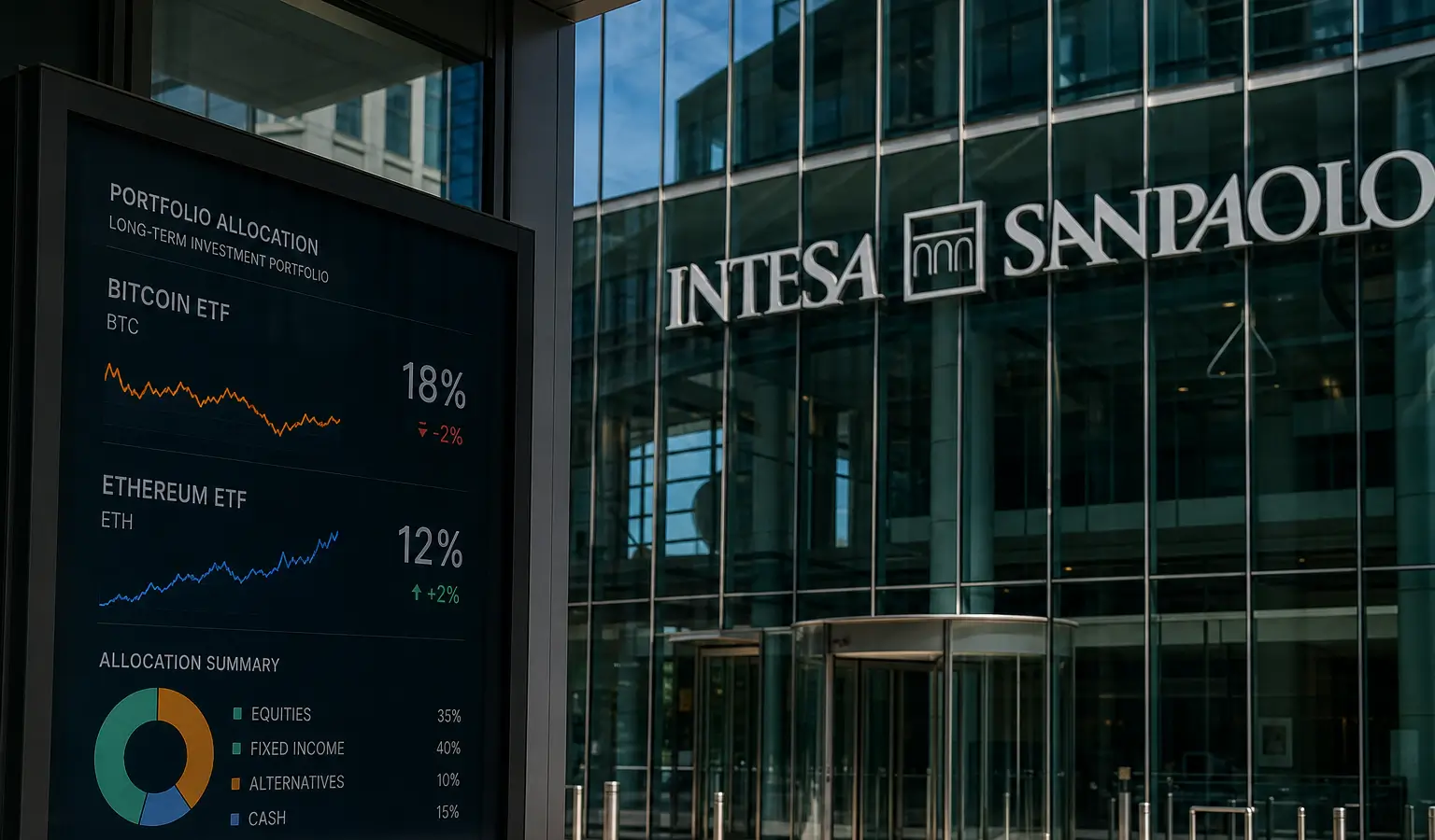 Intesa Sanpaolo réduit son exposition à l’ETF Bitcoin et renforce sa position sur Ethereum