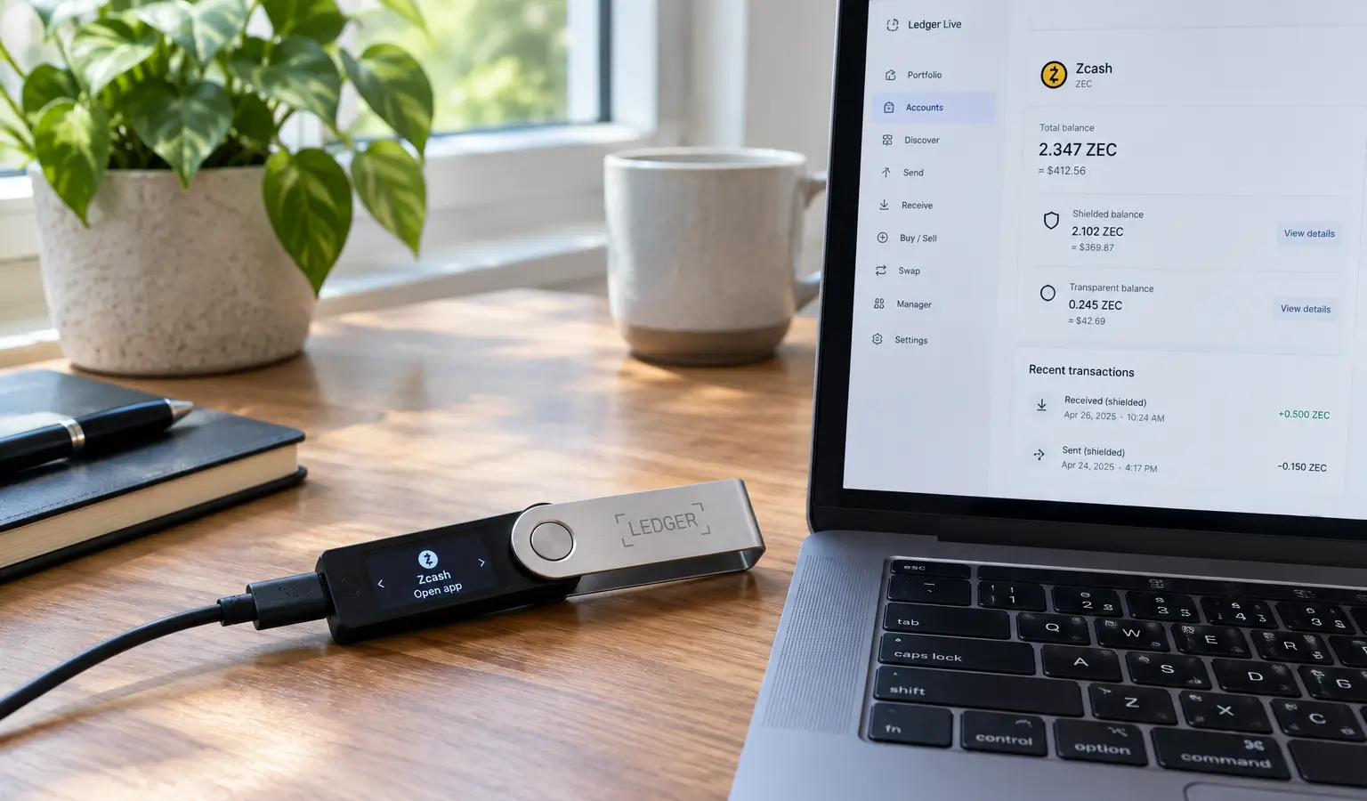 Ledger voegt private Zcash-balansen toe in Wallet