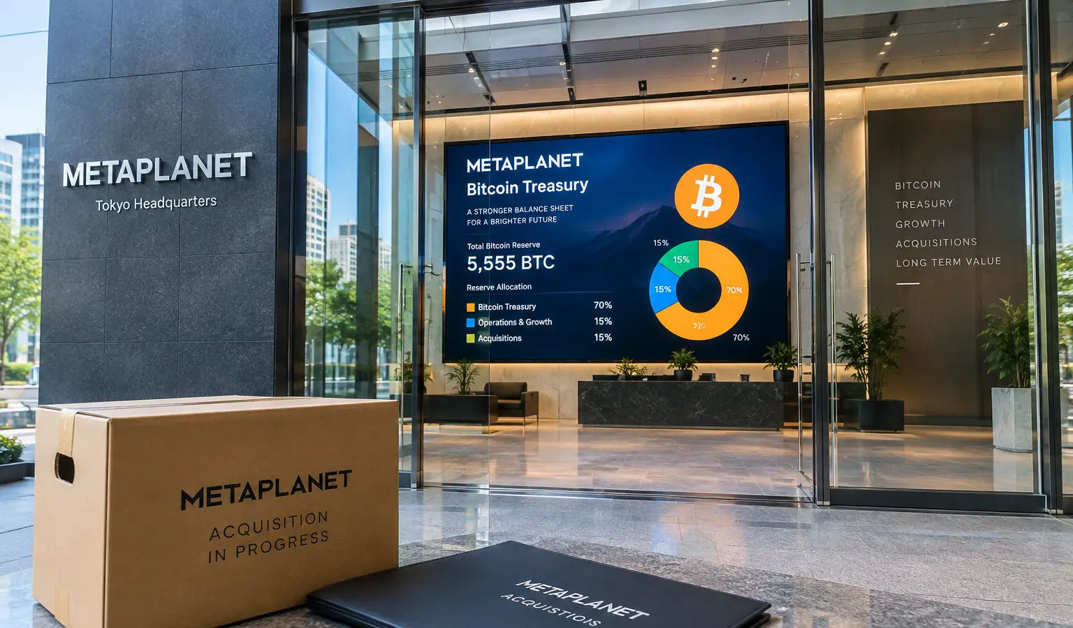 Metaplanet zet 15% van Bitcoin-reserve open voor overnames