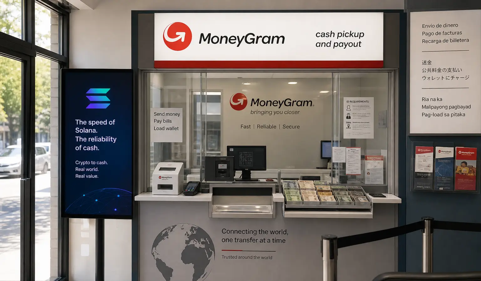 MoneyGram Expands on Solana With Crypto-to-Cash Ramps