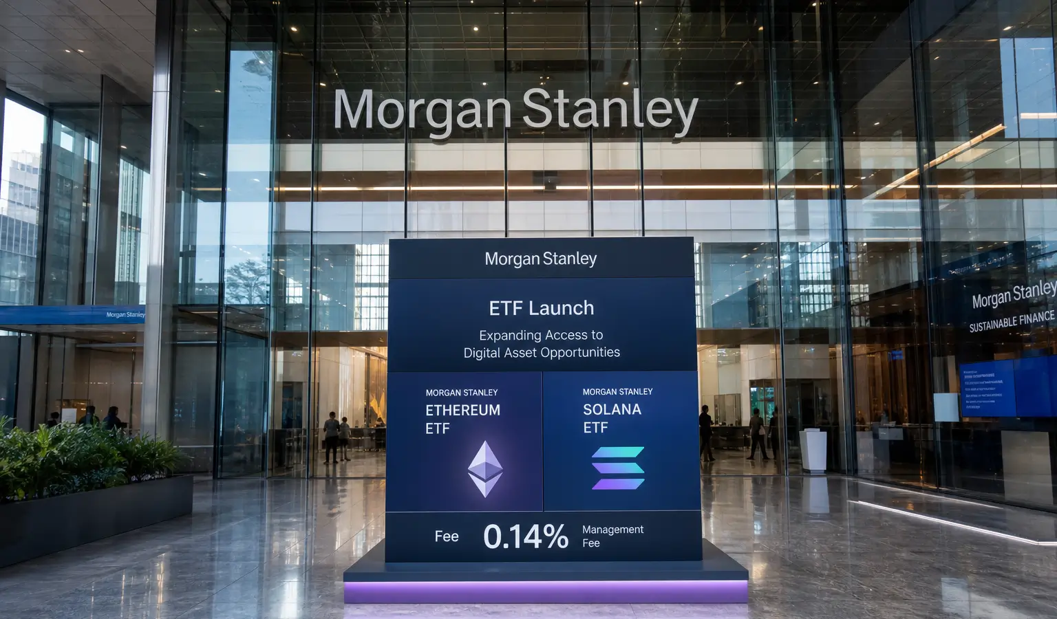 Morgan Stanley Launches Ethereum and Solana ETFs With a 0.14% Fee