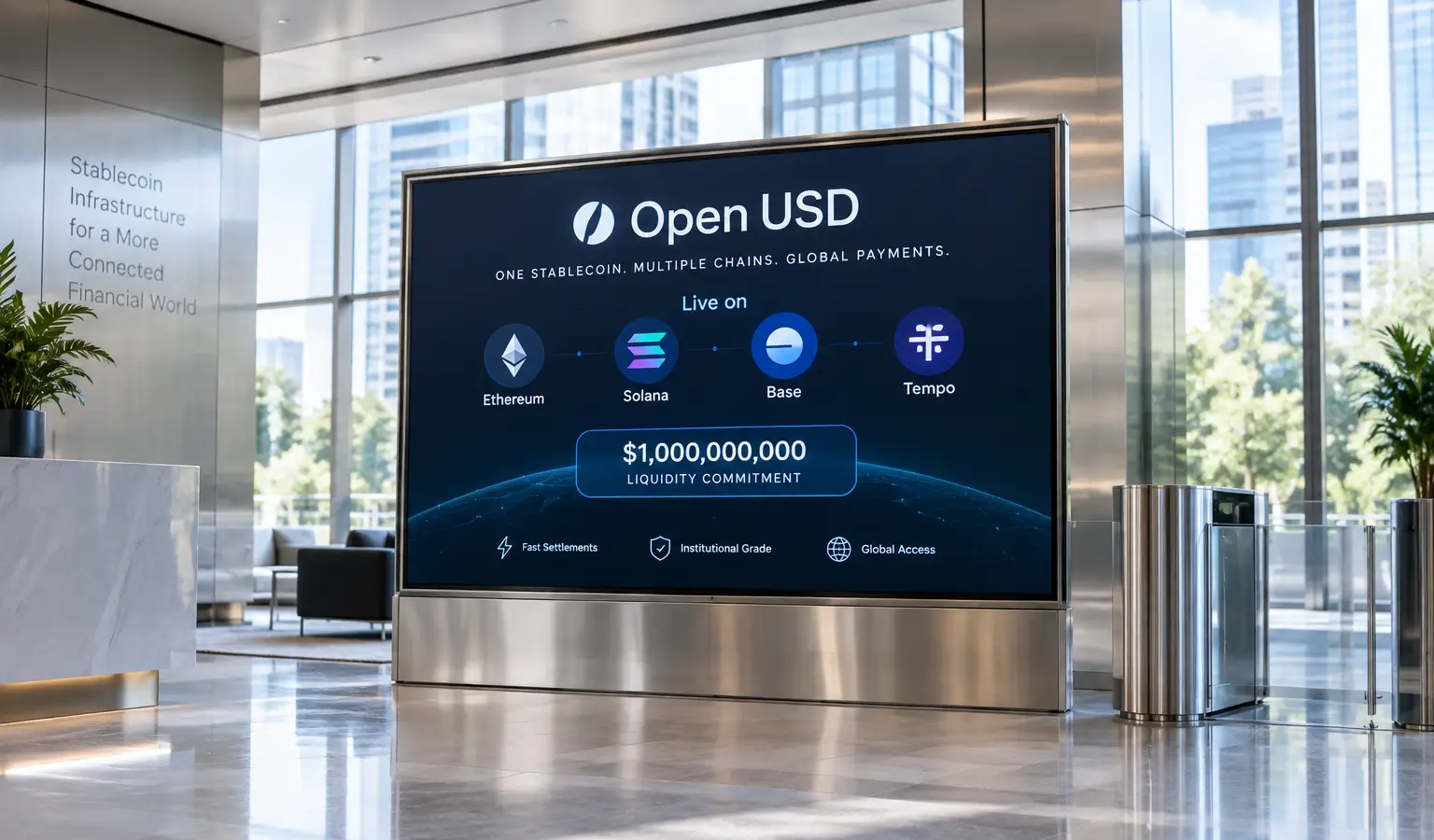 Open USD live met $1 miljard steun van Coinbase en Visa