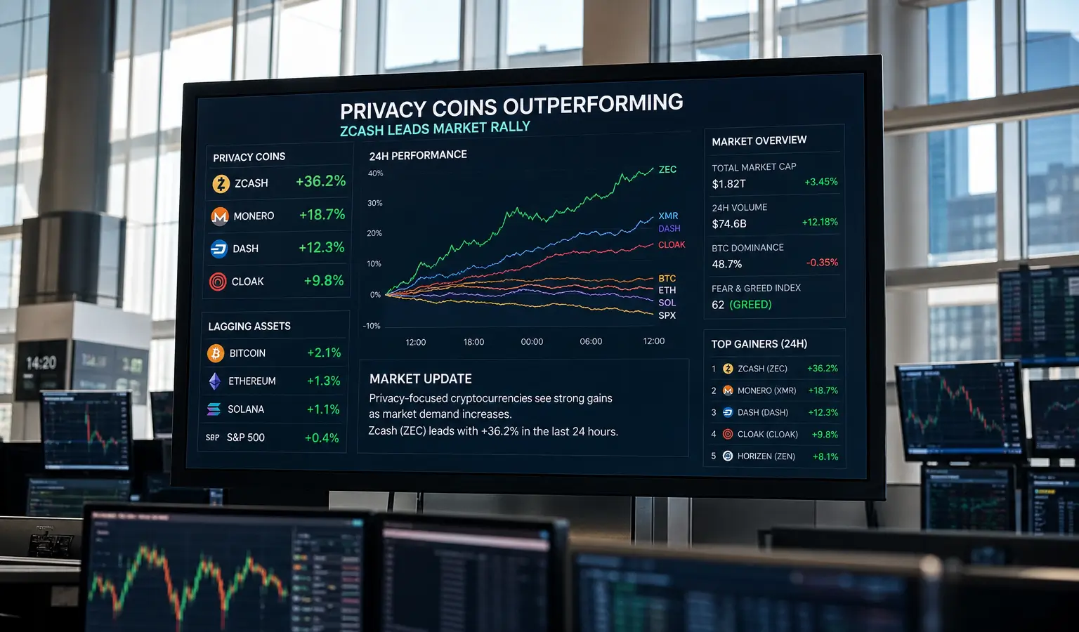 Privacy coins stijgen 213% terwijl Bitcoin achterblijft