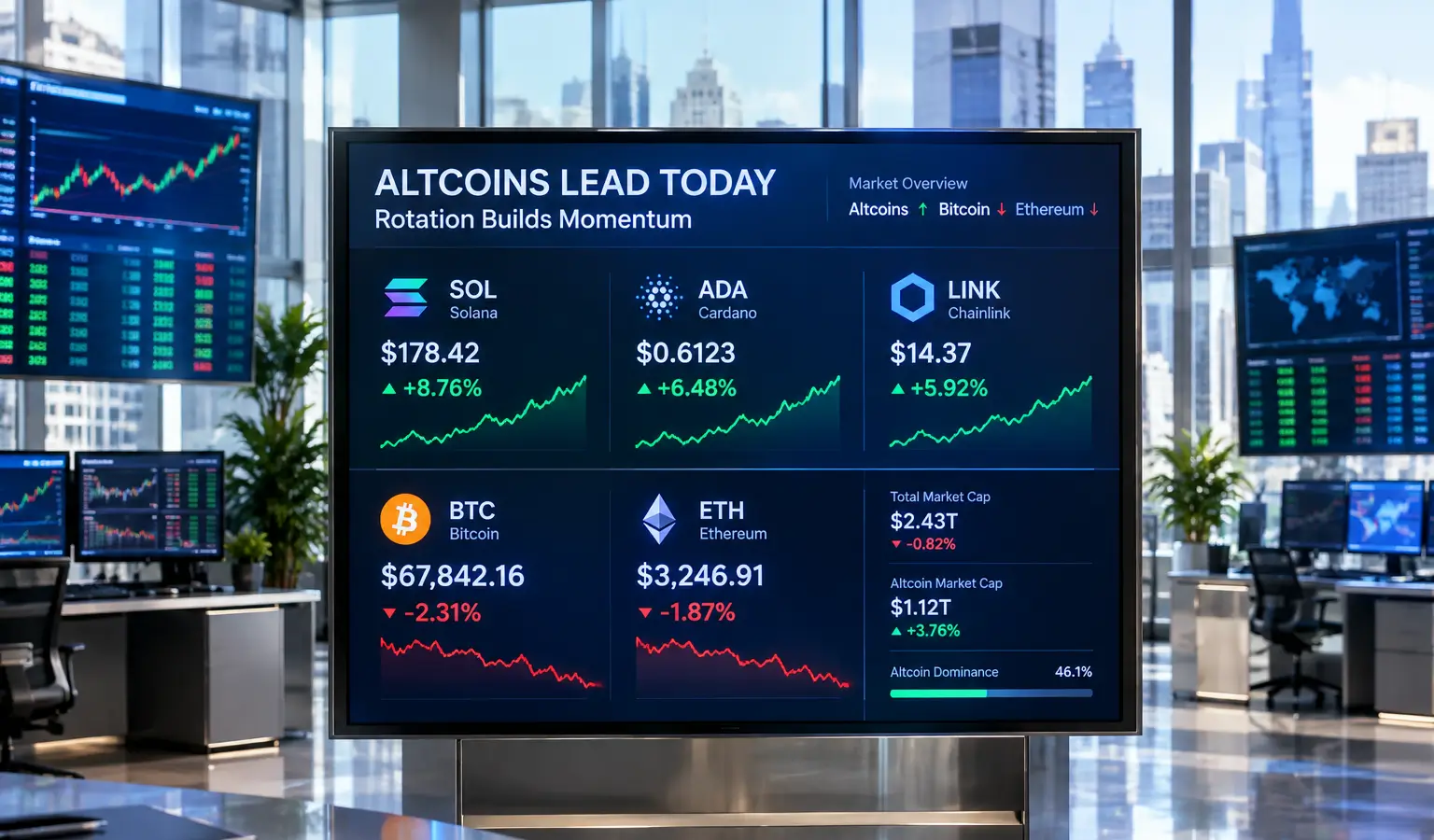 Quant, Bitway en XDC stijgen terwijl Bitcoin en Ethereum dalen