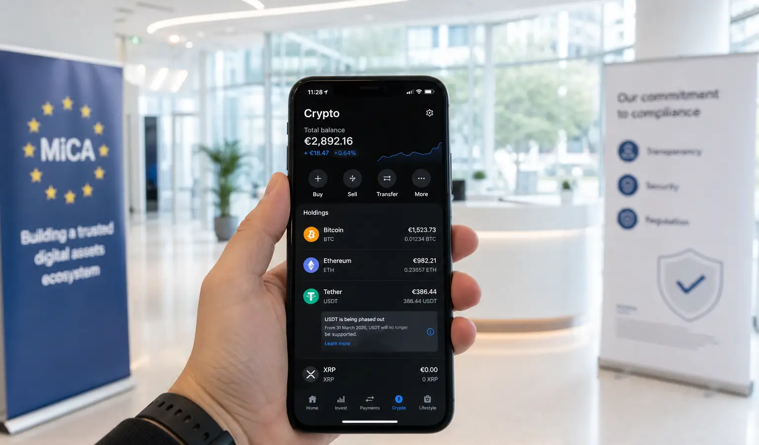 Revolut vai retirar USDT da oferta na Europa após a opção da Tether pelo regulamento MiCA
