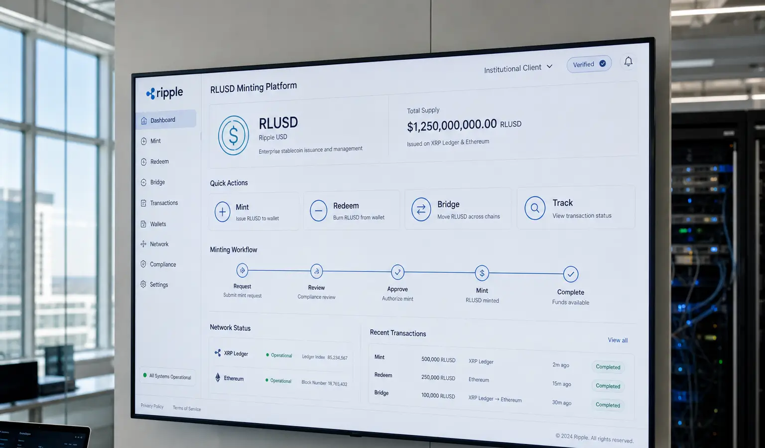 Ripple Launches RLUSD Mint as Volume Slips