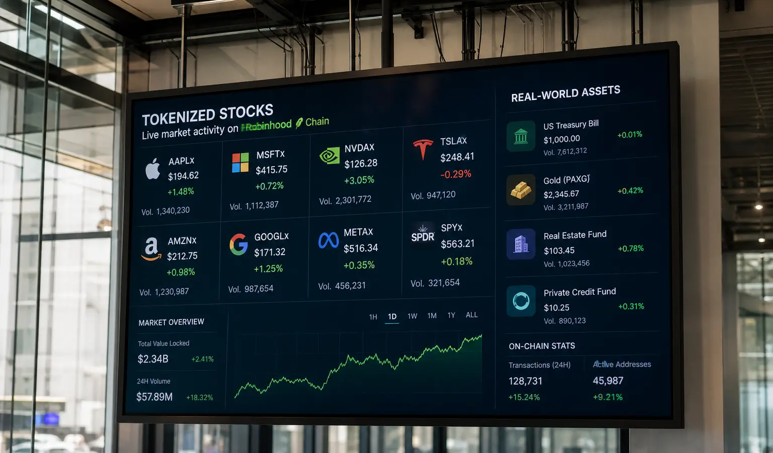 Robinhood Chain Sees Tokenized Stocks Grow Fivefold